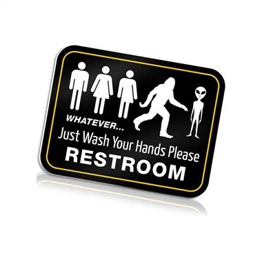 재미있는 욕실 장식 표시